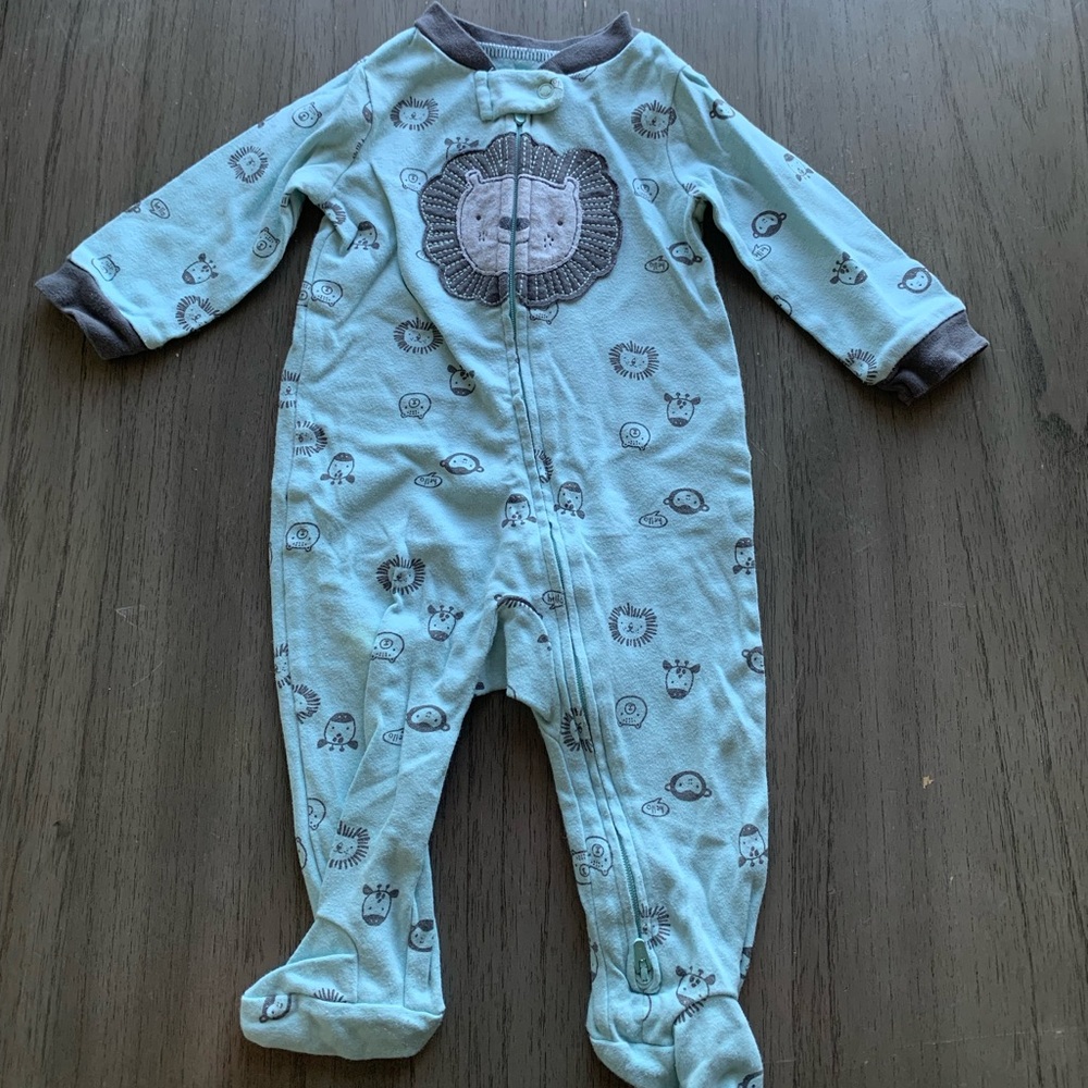 Carter's Teal Lion Print Footie